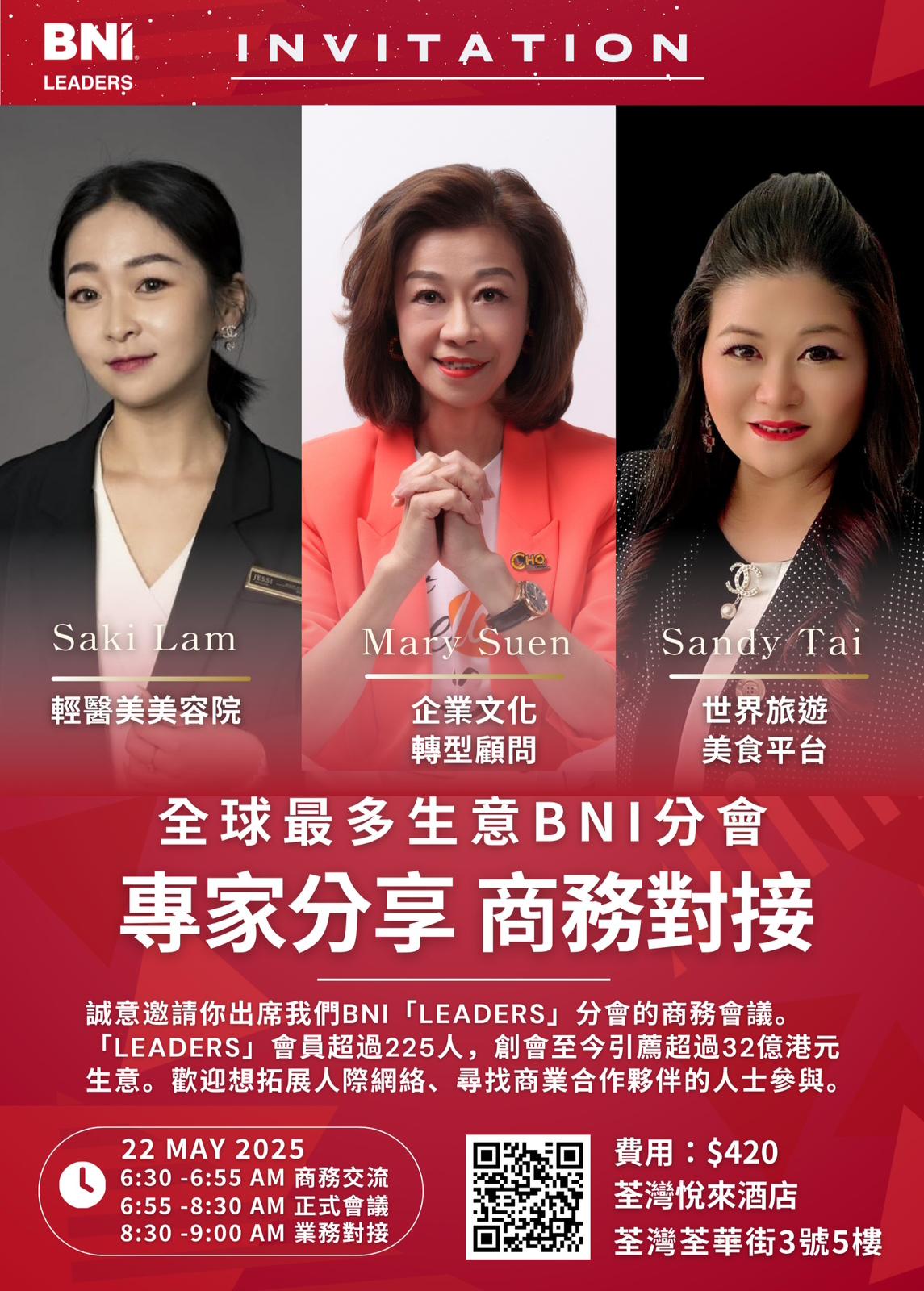 May 22 - BNI LEADERS Regular Meeting PHYSICAL